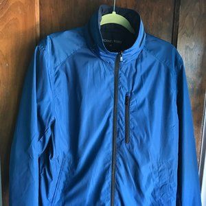 Michael Kors Men's Blue Rain Jacket with Hood, Size M